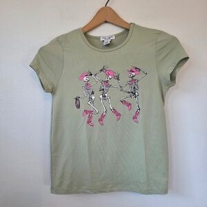 Women's Dancing Skeletons Short Sleeve Sleep Shirt - Small